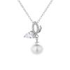 Butterfly Fairy Pearl Necklace Female Light Luxury Cold Wind Diamond Collarbone Chain Birthday Gift for Girlfriend