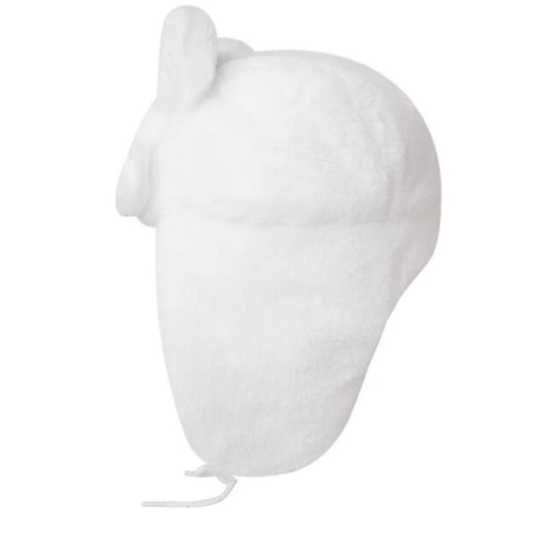 Y2K Fashion Winter Warm Cute White Cat Plush Ear Protection Hat