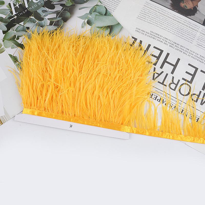 8-10Cm Ostrich Feather Wedding Dress Diy Performance Clothing Accessories Feather Tassel Including Webbing