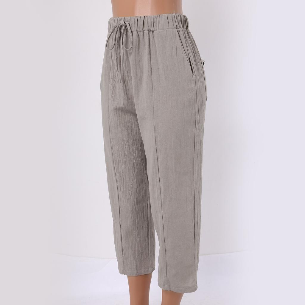 Casual Baggy Cropped Pants For Women Elastic Waist Wide Leg Trouser Streetwear Business Baggy Sweatpants Summer Short Pants