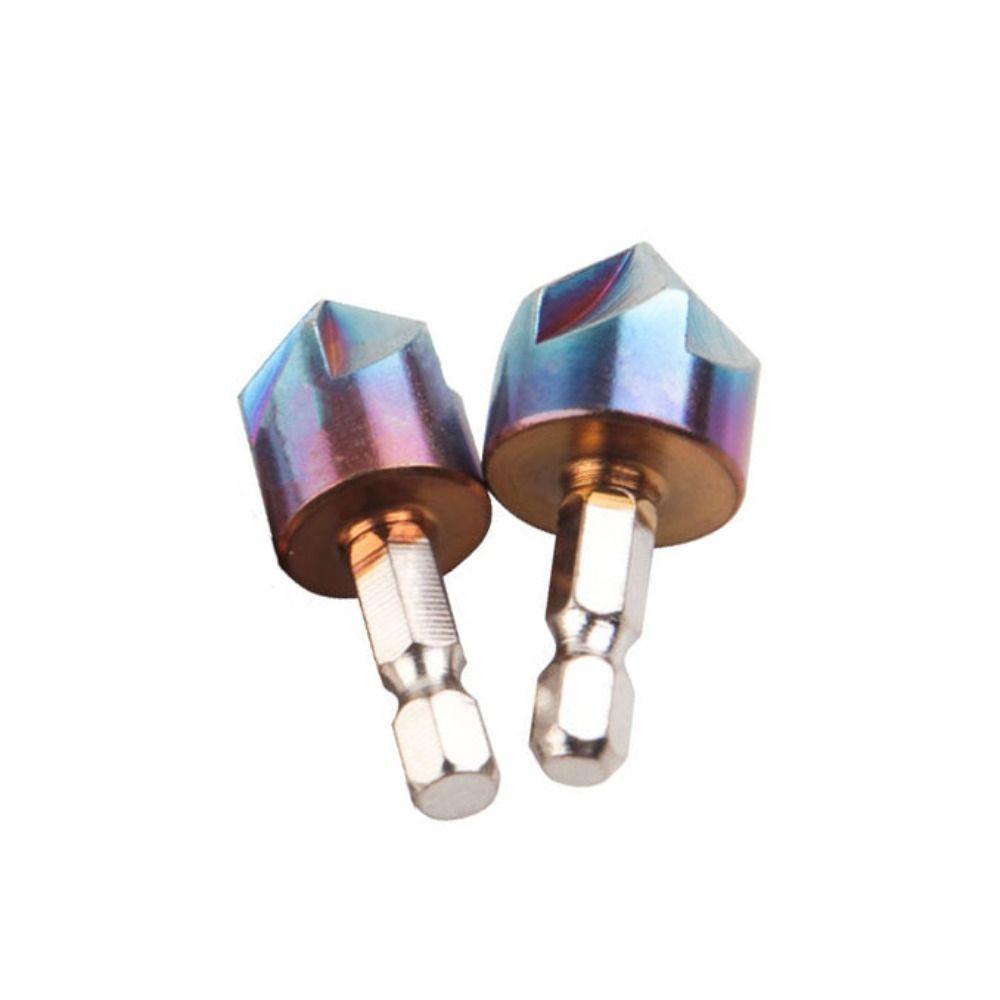 6pcs 90 Degree Countersink Drill Bit 1/4'' Hex Shank Deburring Chamfering Chamfer Drill Bits  Iron