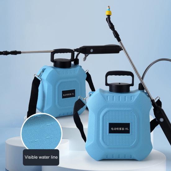 5L/8L Garden Electric Sprayer Backpack Sprayer with Shoulder Strap Telescopic Wand 2 Nozzles Battery Powered Sprayer for Lawn Yard Maintenance