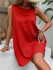 2025 Новая Мода Красное Черное Повседневное Мини-Платье Женское Сексуальное С Косым Вырезом Без Рукавов А-Силуэта Свободное Платье Лето Женская Одежда