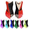 Kids Girls Sparkly Figure Skating Sleeveless Leotard Gymnastics Competition Jumpsuit