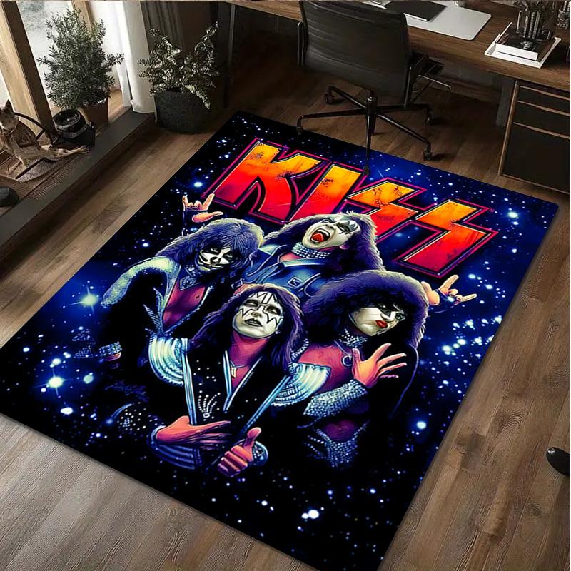 Kiss Band Carpet Office Decorative Carpet For Living Room Bedroom Door Mat Floor Rug Computer Chair Area Rug