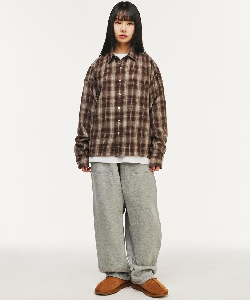 SIGNATURE Crop Check Shirt [Brown]