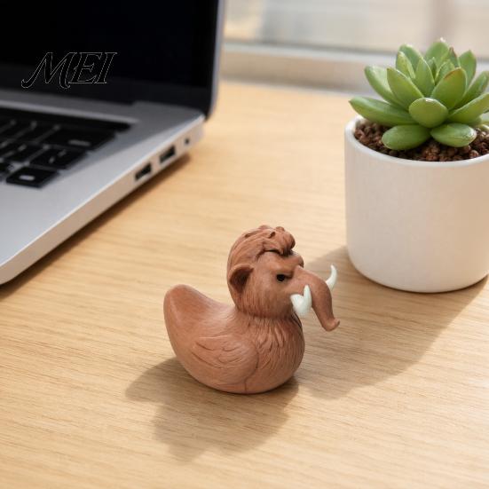 Retro Style Decoration Mammoth Duck Figurine, 3D Printed Ornament, Funny Country Ornament Statue, Novelty Desktop for Home Table Shelf