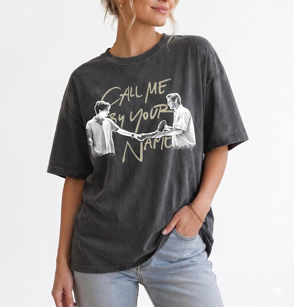 Call Me By Your Name T-Shirt, Retro Timothée Chalamet Film Graphic Tee, Vintage Elio and Oliver Movie Shirt, LGBTQ Romance Gift