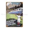 Vintage Train Travel Swiss Alps Metal Sign Iron Club Customize Party Wall Decor Tin Sign Poster