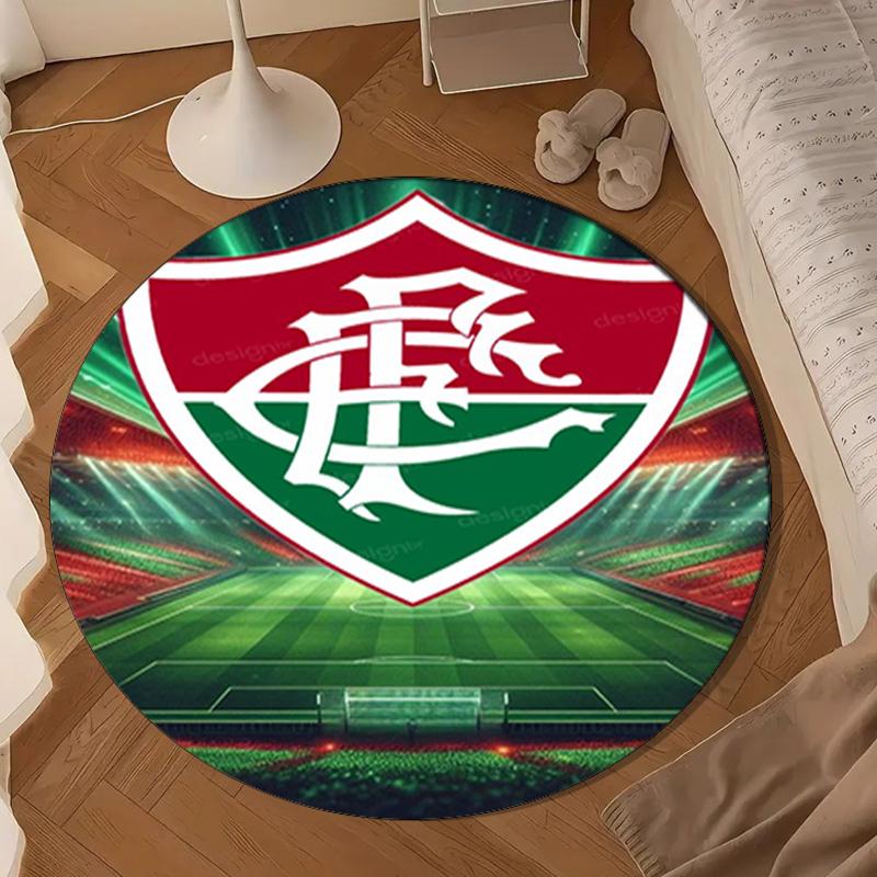 1PC rug Flumi-nense Football Crest Round mat Home Decor, Chair rug For livingroom,Bedroom, doormat home decor Birthday Gift Christmas Gifts