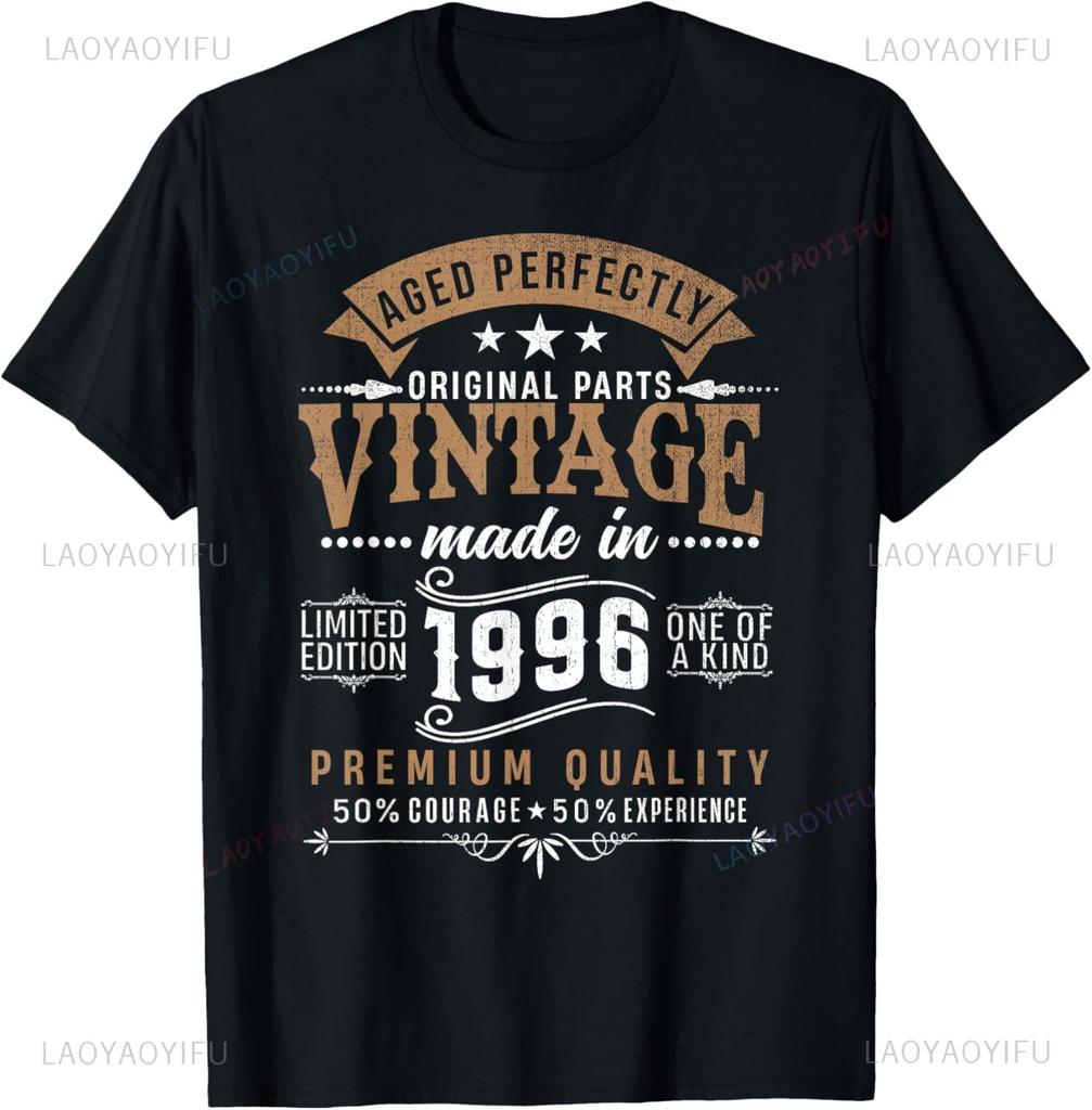 Vintage 29th Birthday Decorations Vintage 1996 29 Years Old TShirt Summer Tops Unisex and Women Short Sleeves Camisas