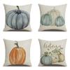 Thanksgiving Linen Pillowcase Autumn Pumpkin Print Pillow Cushion Cover