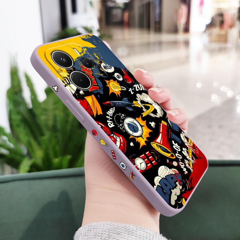 Мультяшный взрывной чехол для телефона для Xiaomi Redmi Note 14 13 12 12S 11 11S 10 10S Pro Plus 15 15C 14C 4G 5G Силиконовый чехол
