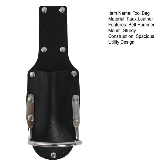 Tool Bag Belt Hammer Mount Strong Construction Faux Leather Tool Belt Bag Utility Tool Bag for Pliers Knife Scissors Screwdrivers