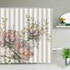 Роза, бабочка, белый цветок, занавеска для душа, цветочный принт, водонепроницаемая полиэстеровая занавеска для ванной, ткань для украшения ванны