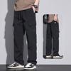 2024 мужские летние брюки-карго в американском стиле ретро с несколькими карманами, прямые брюки, однотонные повседневные брюки, свободные спортивные штаны больших размеров M-4XL