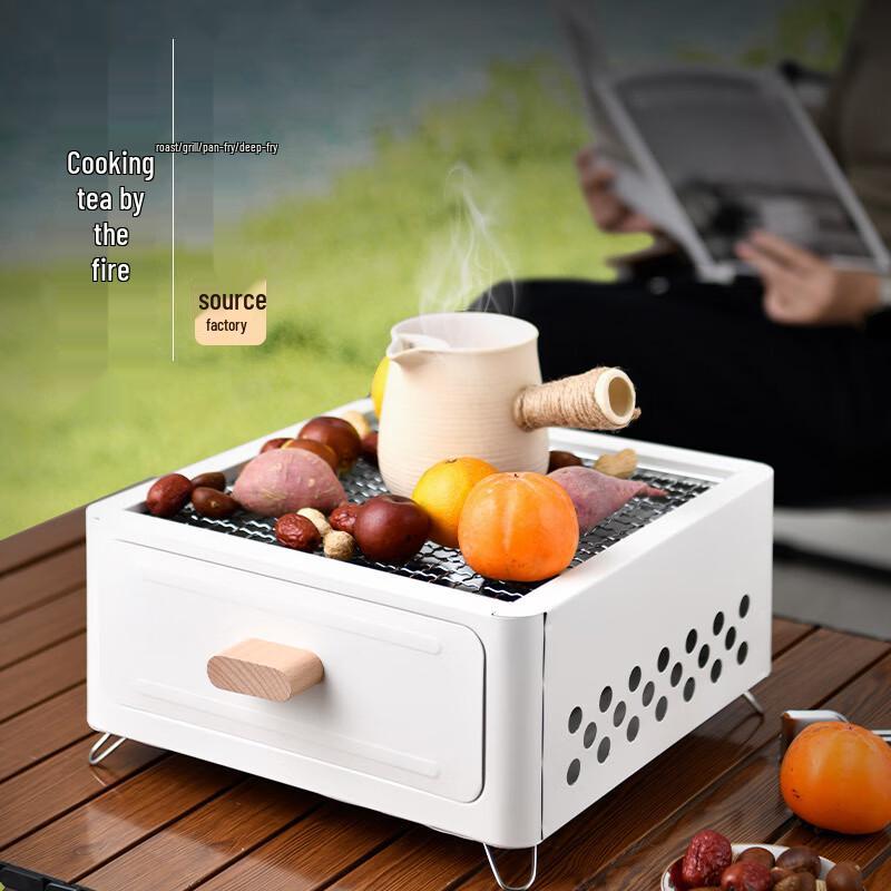 Portable Outdoor Charcoal Grill & Tea Stove Set