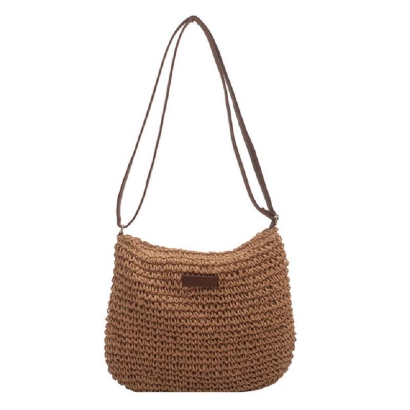 Women Fashion Summer Straw Crossbody Bag Beach Holiday Shopping Woven Shoulder Handbag Messenger Purses for Women Bags