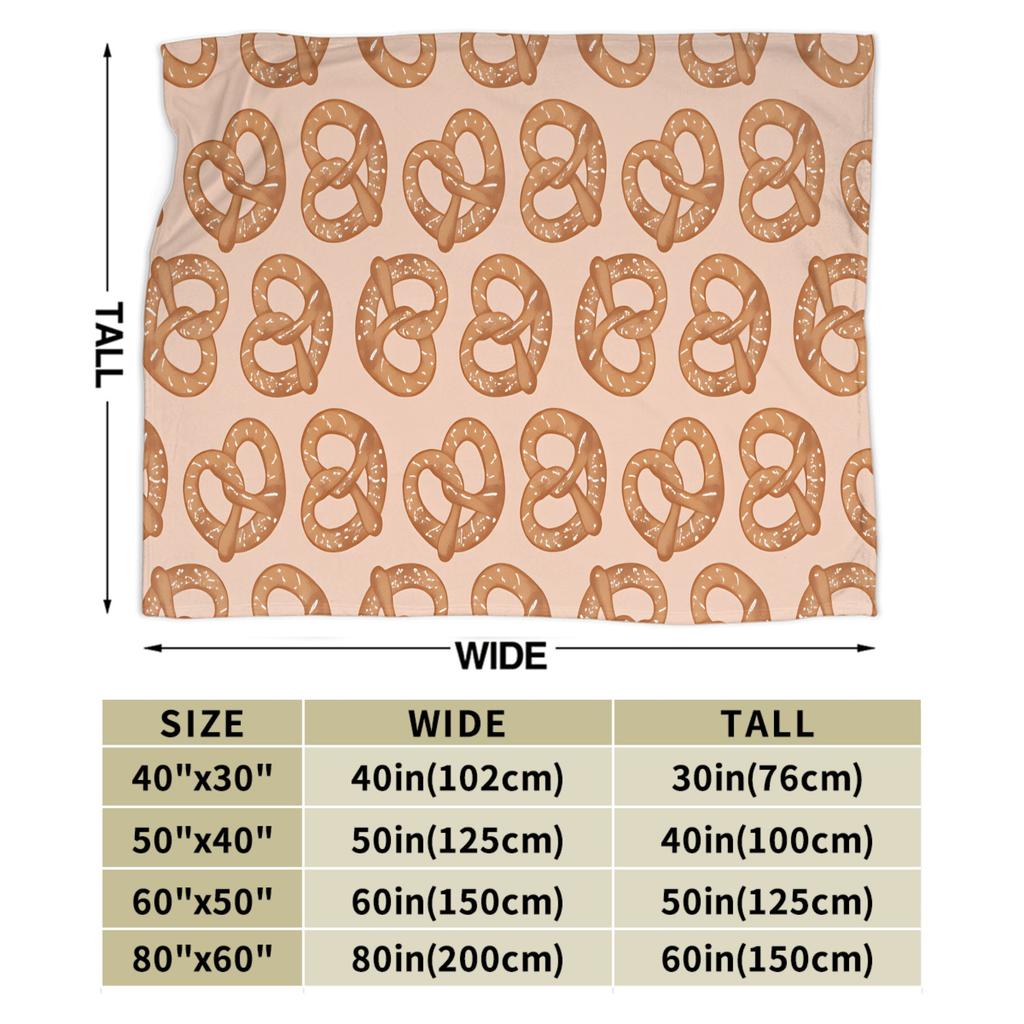 Food Pretzel Flannel Blanket Adults Warm Cozy Throw Blanket Autumn Home Decor Bedspread Sofa Bed Cover