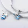 925 Silver Steamboat Anchor Sparkling Blue Cz Yacht Beads Fitfashionbracelet Diy Authentic Silver Color Cruise Ship Charms