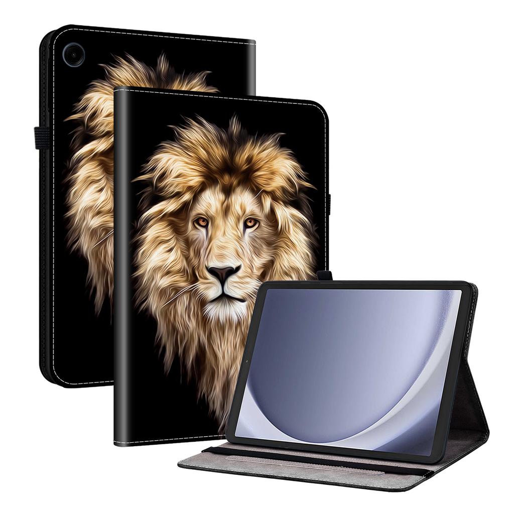 Кожаный чехол для Samsung Galaxy Tab A11 с принтом, подставка, чехол для планшета с отделениями для карт