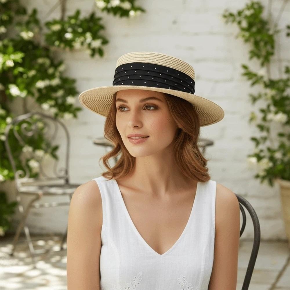 Korean Style Sunscreen Bucket Hat Wide Brim Women's Sun Hat Fashion Straw Woven Hat  Ladies