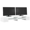 VidaXL Support de moniteur avec rangement blanc bois d'ingénierie, support de moniteur pour bureau, étagère de moniteur, 854688