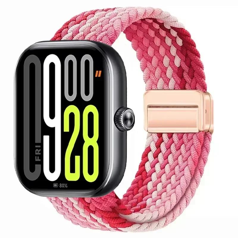 Магнитная петля для Xiaomi Redmi Watch 4 5 Ремешок Регулируемый Плетеный Спортивный Нейлоновый Сменный браслет для Miband 8 pro/9 pro ремешок