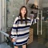 College Style Striped Loose T-shirt Woman Korean Long Sleeve Loose T-Shirt Women Simple Autumn Slim Women's Top