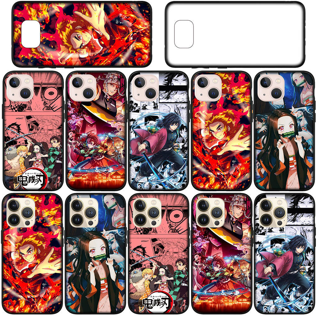 Чехол для iPhone 16 15 Xiaomi Redmi Note 14 13 12 11 Pro Max X 8 16e Samsung Galaxy S25 S24 S23 Moto OPPO Huawei Kyoujurou Demon Slayer Tanjirou Nezuko