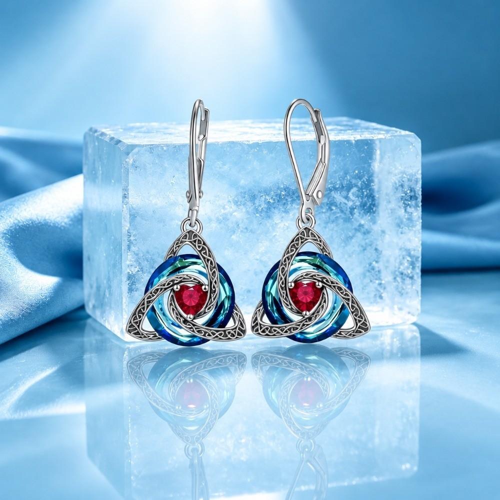 1 Pair Zircon Accent Dangle Earrings Stainless Steel Pendant Earrings Evening Outfits