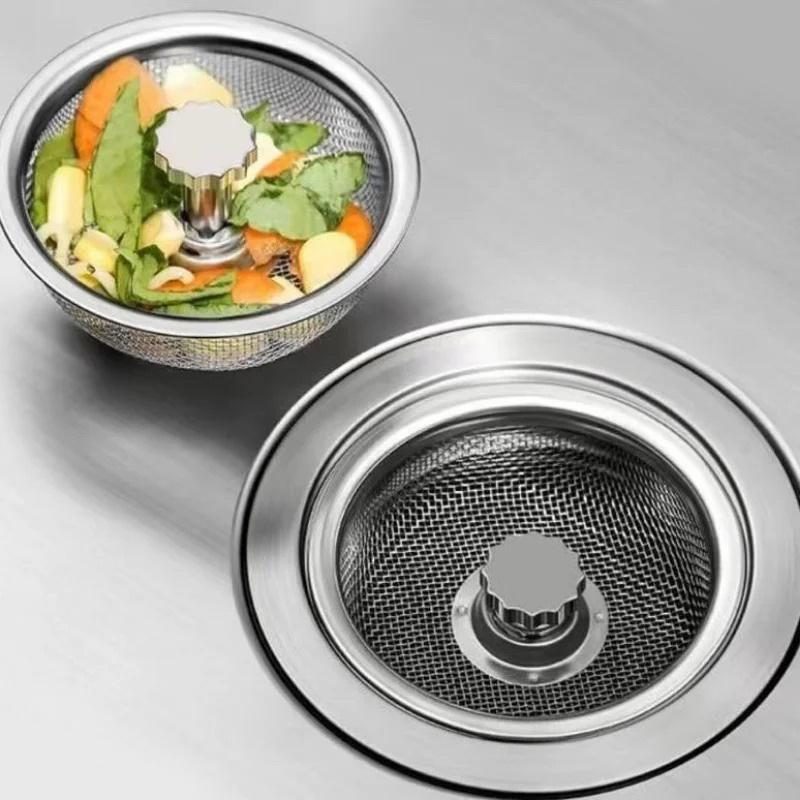 Фильтр для кухонной мойки из нержавеющей стали, сетчатый фильтр для раковины, канализационный фильтр для ванной комнаты, сливной фильтр для пола, сливное отверстие для отходов