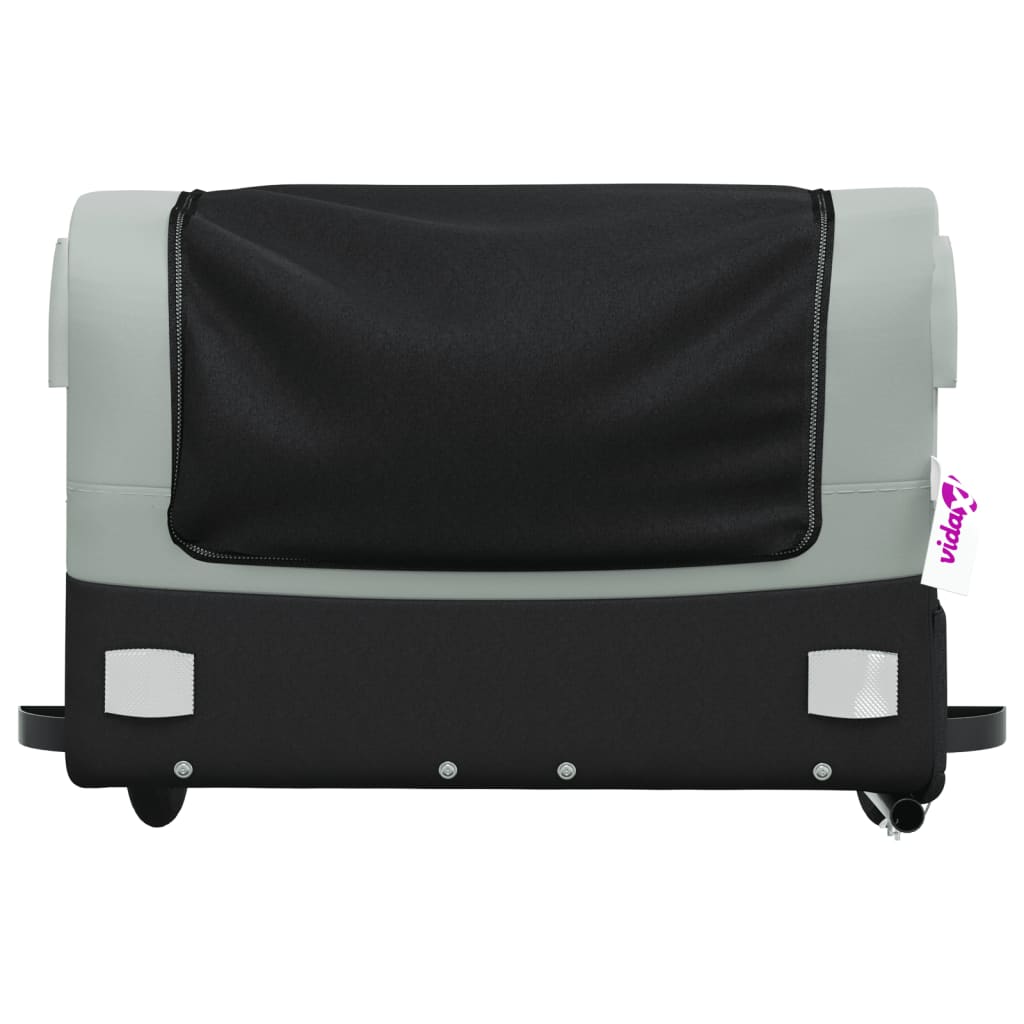 vidaXL Bicycle Trailer Black and Gray 45 kg Iron