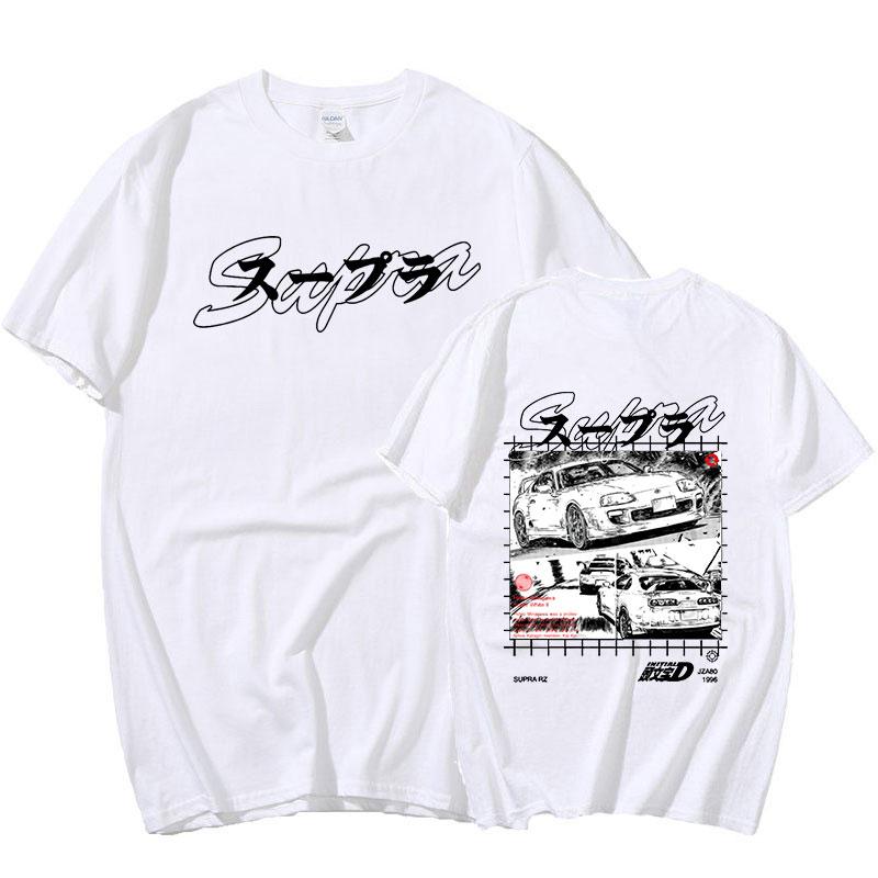 Дрифт японского аниме AE86 Initial D двусторонняя мужская и женская футболка с круглым вырезом и короткими рукавами, летняя повседневная модная футболка унисекс