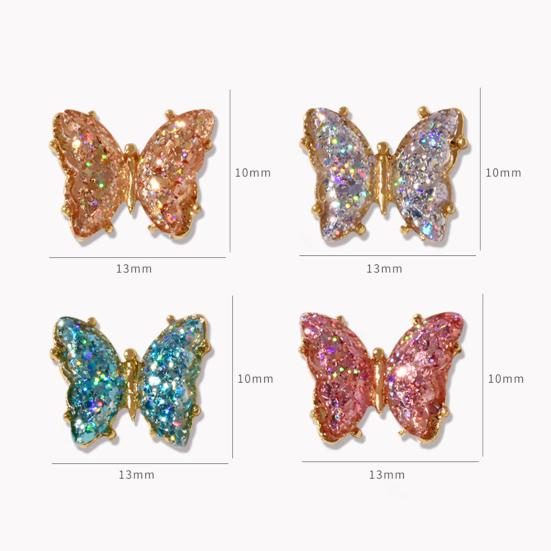 Butterfly 3D Rhinestone Manicure Decoration Strong Luxury Alloy Nail Art Decorations for Women