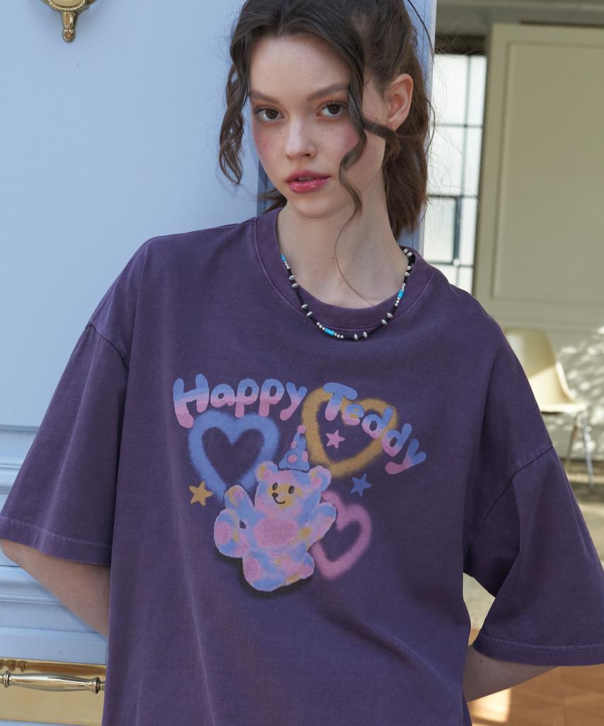 CPGN STUDIO Blush Teddy Pigment Short Sleeve Tee Ash Purple