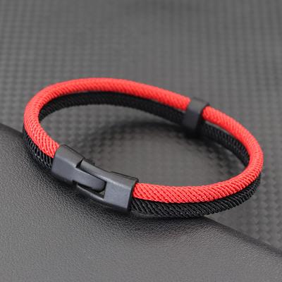 Двухслойный браслет для мужчин, двухцветный плетеный миланский канат, плетеная ручная веревка для спорта на открытом воздухе, студенческий подарок для него, Pulseria