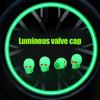 Колпачки для автомобильных шин, флуоресцентная черепная голова, автомобильный мотоцикл, велосипед, декоративная крышка для форсунки, светящаяся в ночи, аксессуары для колпачков колес
