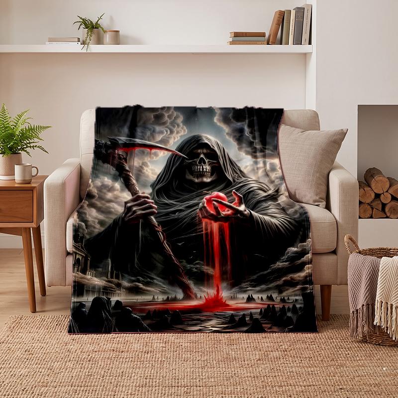 Dark Gothic Soft Warm Flannel Blankets Comfortable Blanket for Home Decoration Gifting