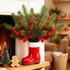 Christmas Pine Branches with Red Berries Artificial Greenery Stems for Tree Floral Arrangements Home Office Holiday Centerpiece Decor