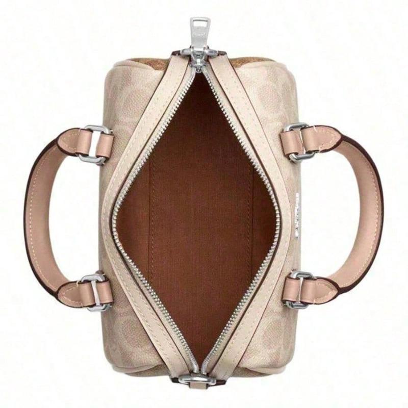Coach Сумка-портфель Rowan 18 Мини Signature Canvas Женская сумка-тоут Съемный ремень через плечо Застежка-молния Модный подарок CW330-SVXCU
