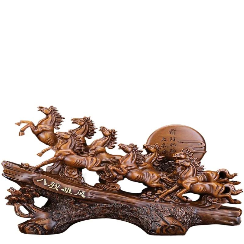 1 шт. Смоляные ornaments Коня - Статуэтка в китайском стиле, вдохновленная Фэн-шуй, для гостиной, домашнего декора, подарка на новоселье