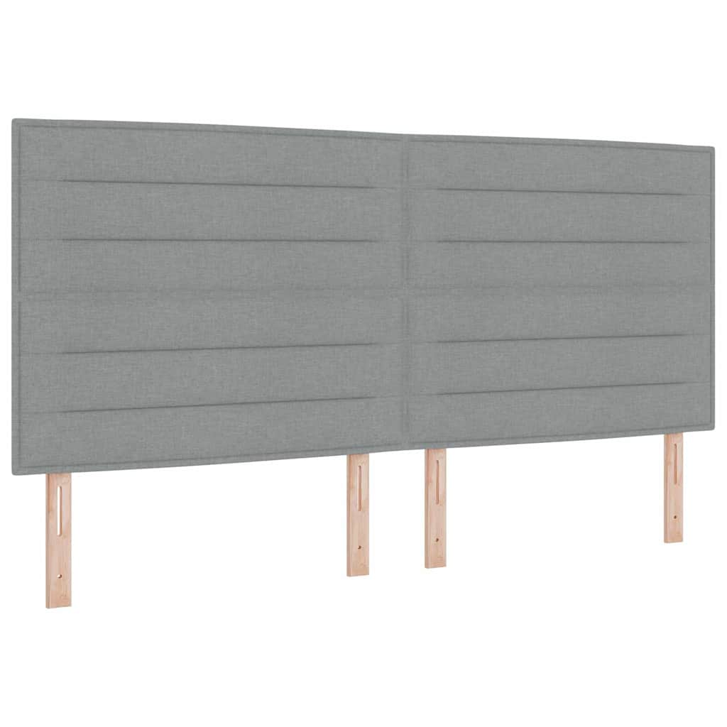 Platform Bed with Headboard Light Grey 200 x 200 cm Fabric