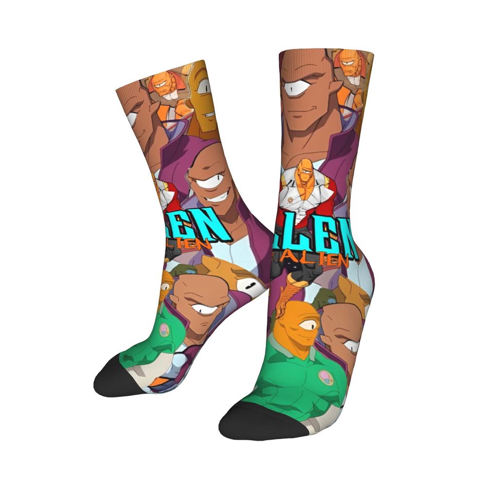 Взрослые Мужские Носки Аллен Инопланетянин Непобедимый Аниме Чулки Осень Смешные Теплые Мягкие Носки с Принтом Альпинистские Нескользящие Носки