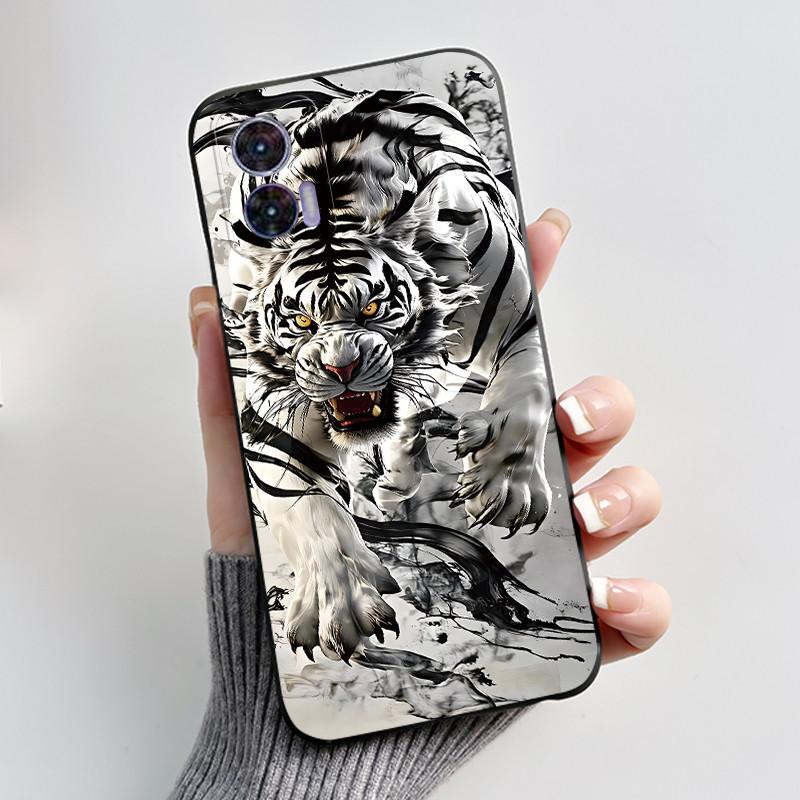 Чехол для Motorola Edge 30 Neo Милый Кролик с Сердечками Тонкий Мягкий Черный TPU Чехол для Moto Edge 30 Lite Fundas Edge30 Fusion Ultra Бампер