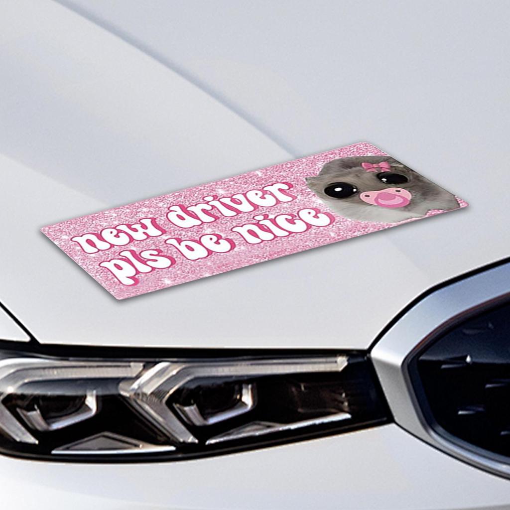 New Driver Magnet For Car Reusable Magnetic New Driver Decal Car Magnet Funny Animal Design For Driving Practice Safety Training