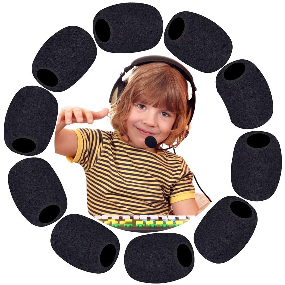10pcs Windshied Protector Headset Foam Microphone Cover Replacement Mini Sponge