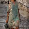 Women's Fashion Summer Spring Floral Print Short Sleeve V-Neck Casual Dresses