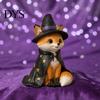 Деревянная фигурка кошки, Винтажная фигурка на Хэллоуин, Деревенская фигурка ведьмы, зомби, совы, лягушки, Маленькое деревянное украшение для стола, Украшение для многоуровневой полки в стиле кантри