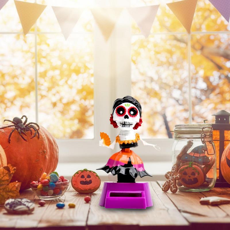 Skull Bobble Head For Car Car Decoration Skull Dashboard Crafts Auto Dash Skeleton Doll Exquisite Desktop Fun Figurines For